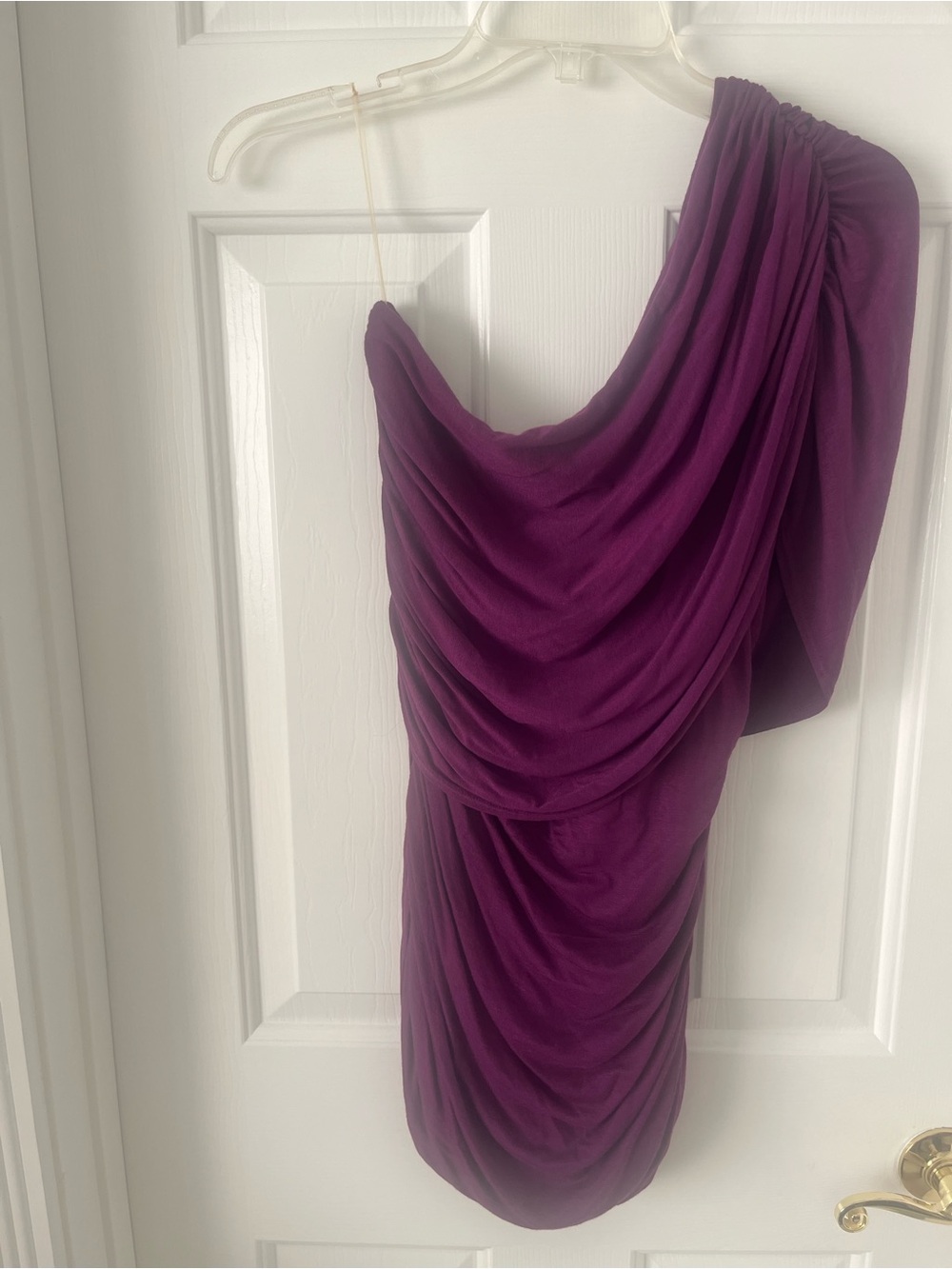 One-Shoulder Purple Draped Women's Top